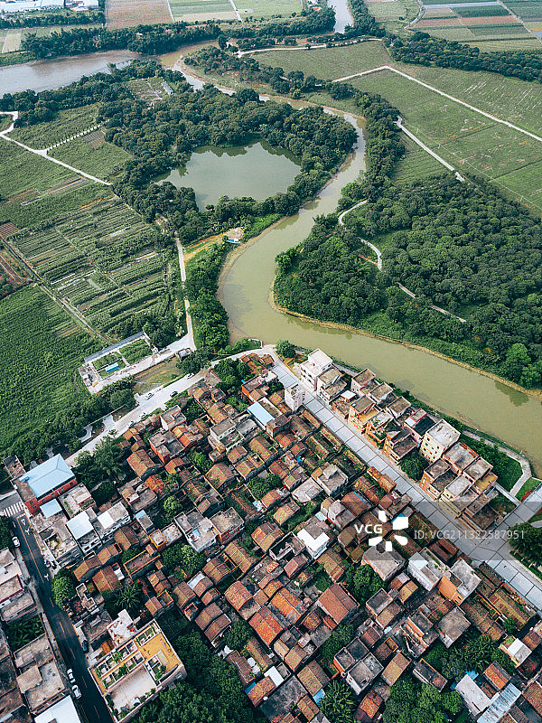 航拍增城新塘瓜岭村图片素材