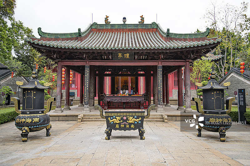 中国广州著名旅游景点南海神庙礼亭图片素材