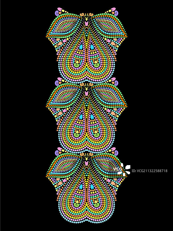 民间艺术领口马赛克设计图片素材