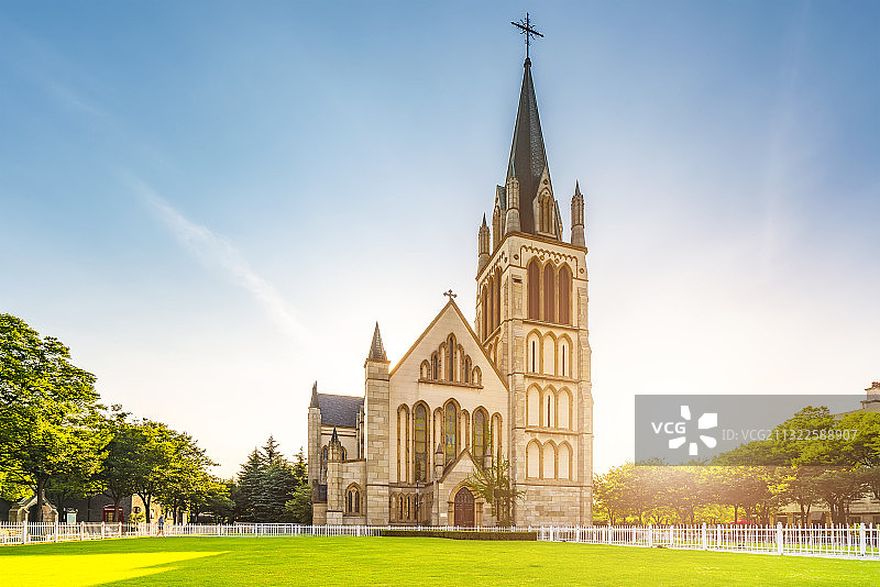 上海泰晤士小镇教堂街道街景图片素材