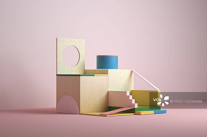 积木搭成的场景图片素材