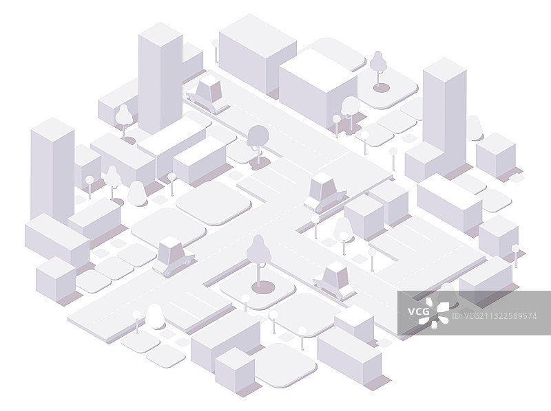 2.5D白色概念城市图片素材