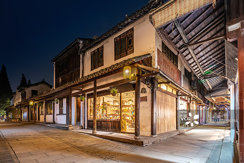 中国乌镇夜景图片素材