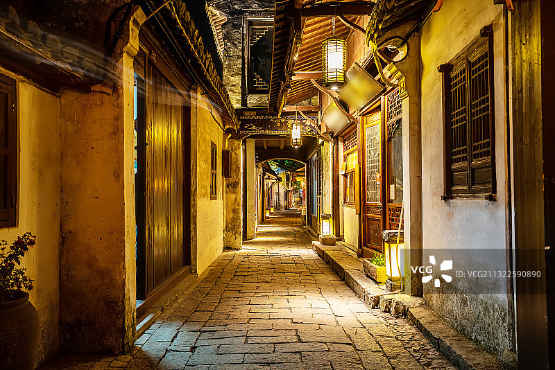 中国乌镇夜景图片素材