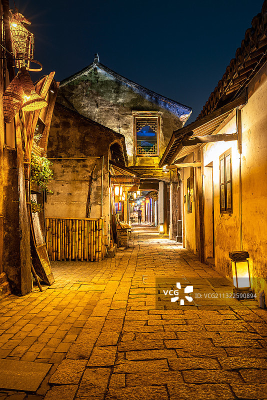 中国乌镇夜景图片素材