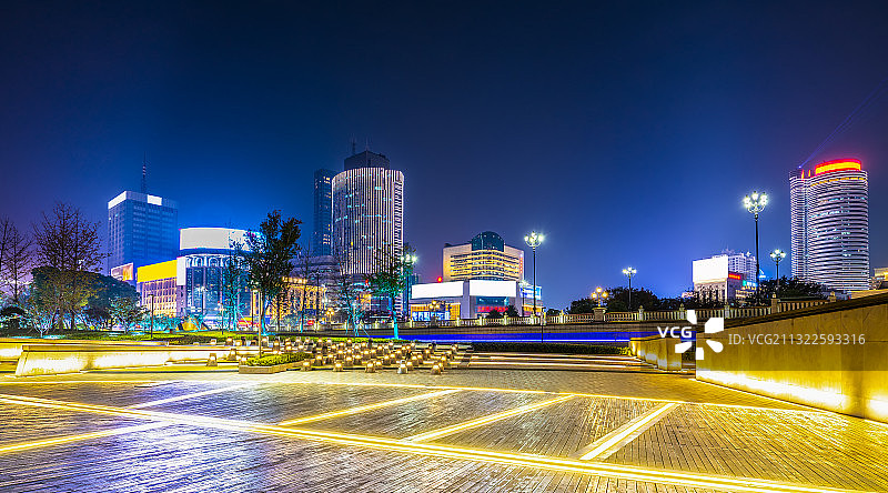 浙江宁波三江口夜景图片素材
