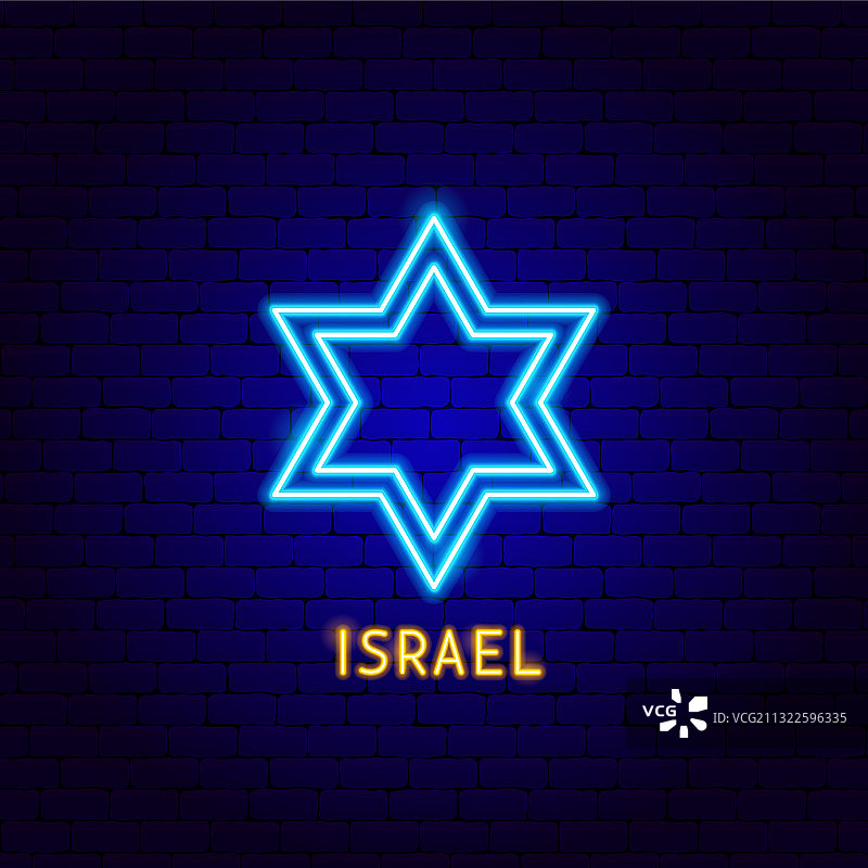 以色列霓虹标签图片素材