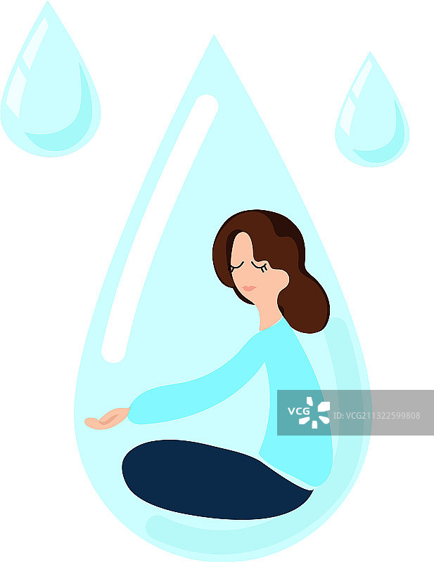 水滴中的女人图片素材