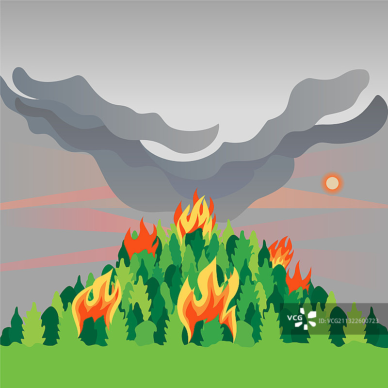 森林火灾山区树木图片素材