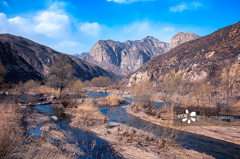 峡谷中纵横的河流图片素材