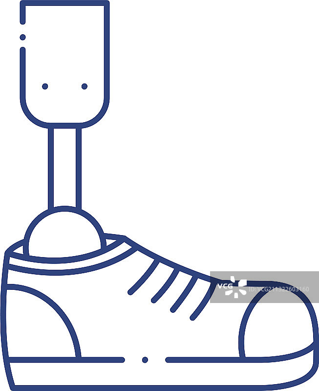 带鞋假肢腿线条风格图标图片素材