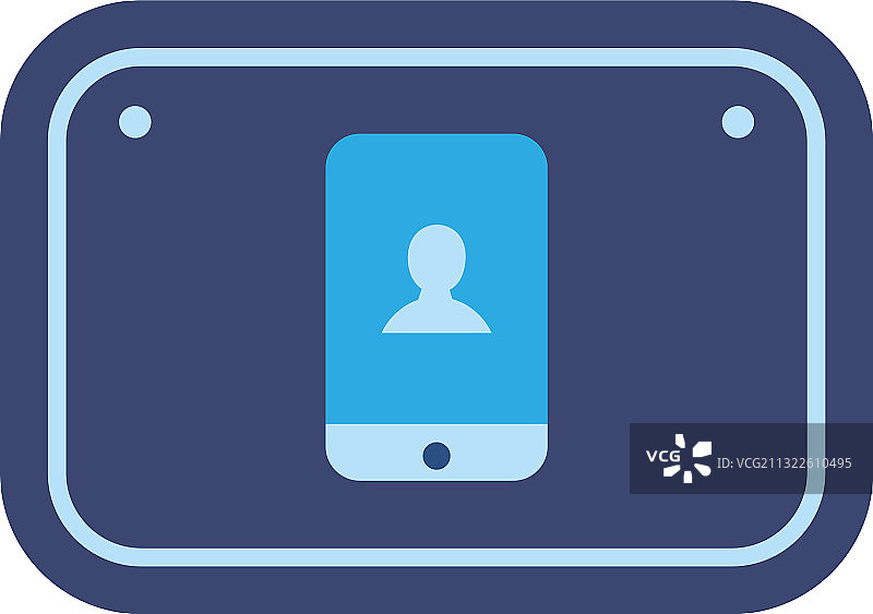 扁平风格的视频聊天智能手机男人图标图片素材