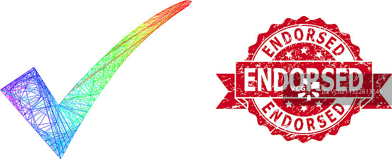 刮痕认可印章和频谱网络图片素材