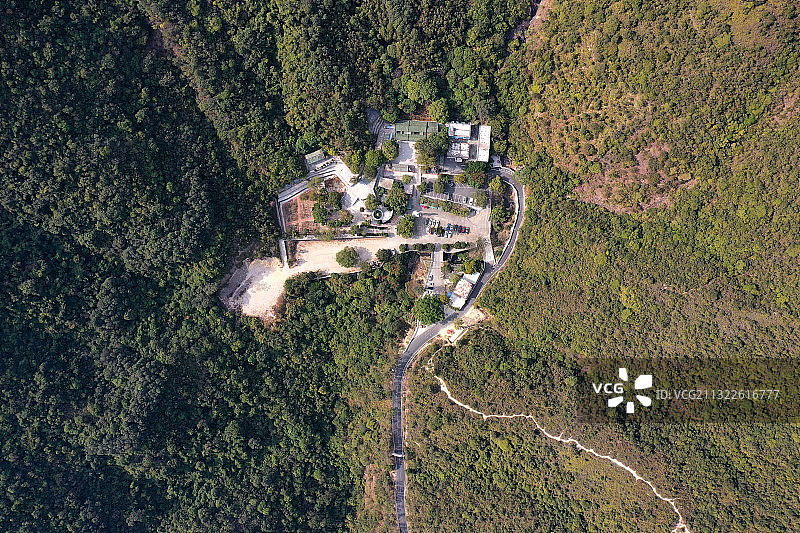 广东省惠州市惠阳区新圩镇白云嶂市级自然保护区盘古庙航拍图片素材