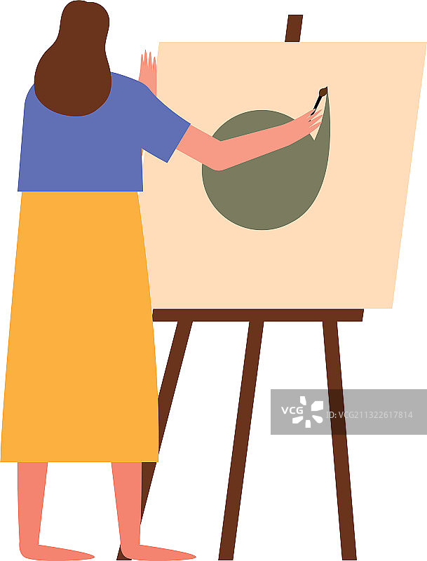 女人画架设计图片素材