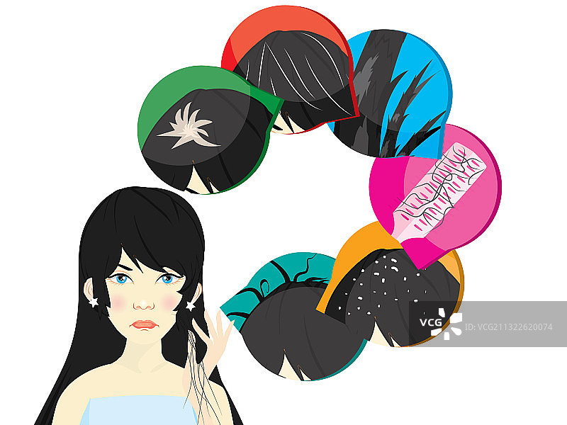 头发问题差异展示海报图片素材