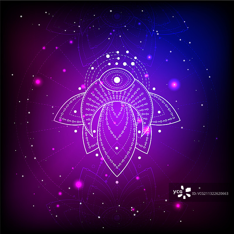 抽象背景上的神秘莲花标志图片素材