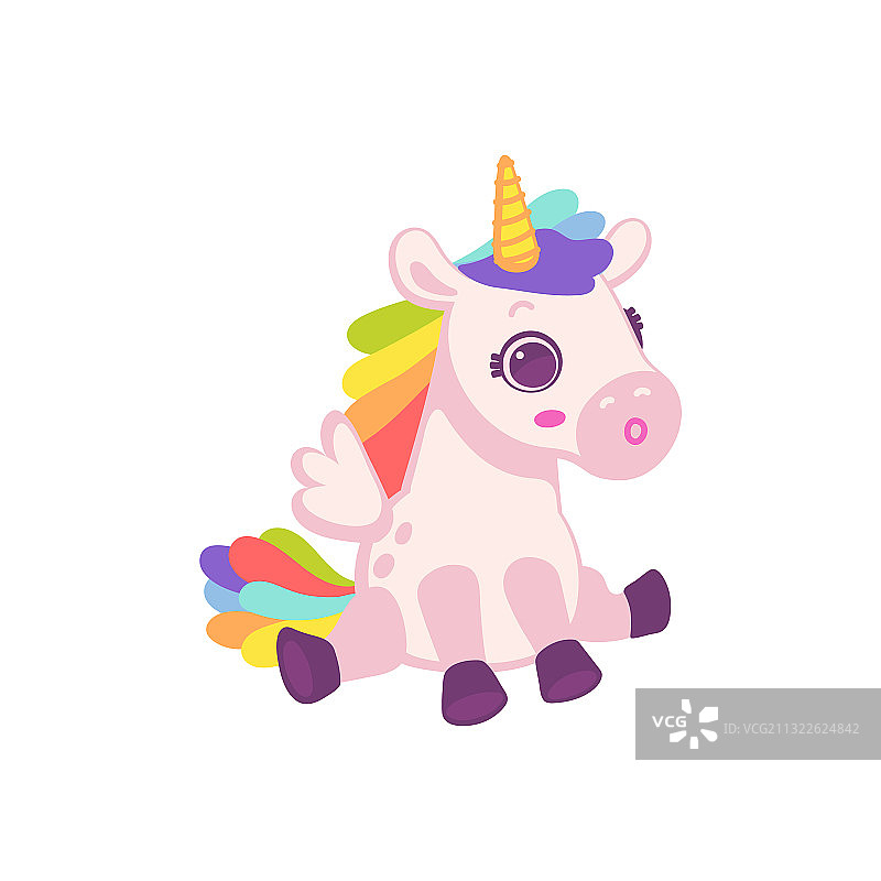 卡通粉色小马或独角兽图片素材