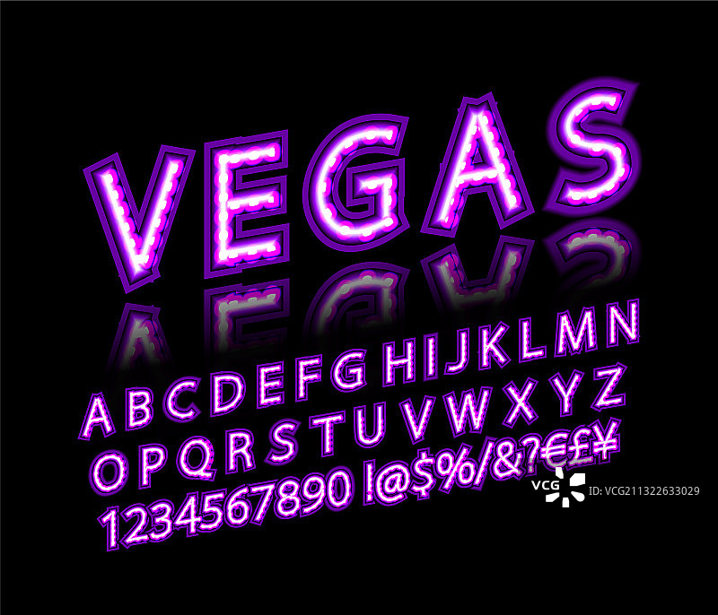 紫粉色霓虹灯电影字体图片素材