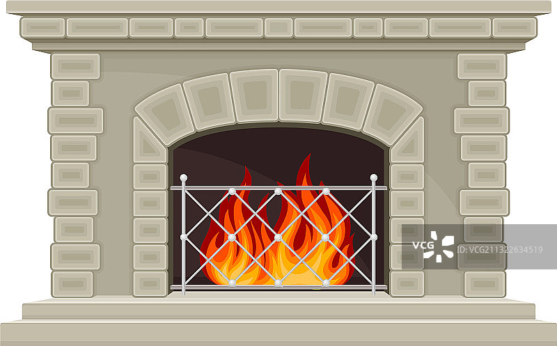 带壁炉架的石头壁炉图片素材