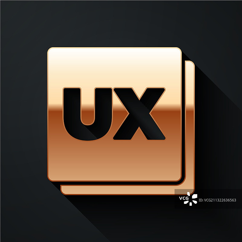 黑色背景上的金色UI或UX设计图标图片素材
