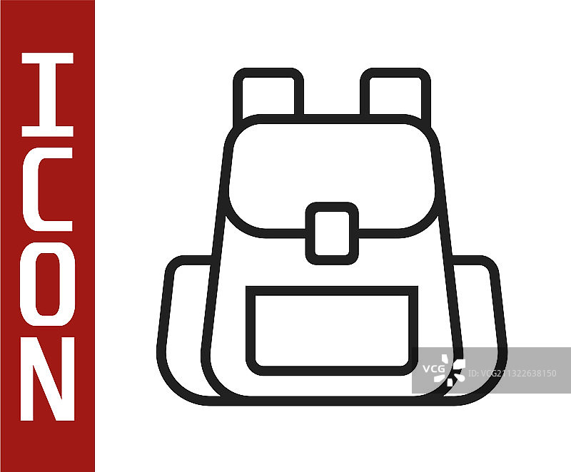 黑色线条登山背包图标图片素材