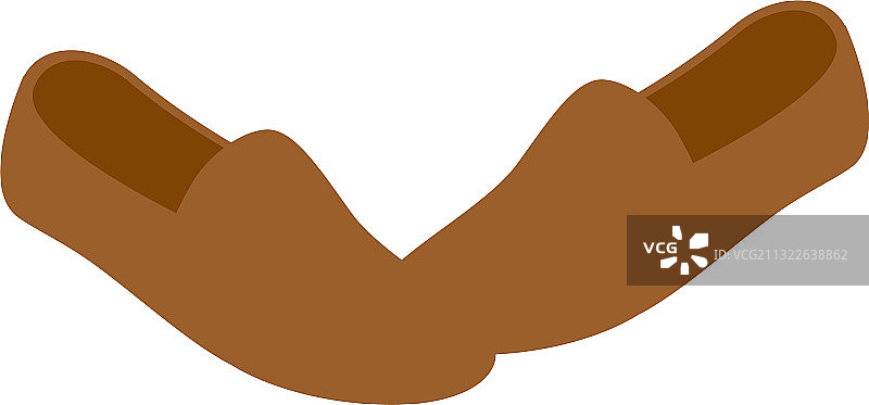 棕色乐福鞋图标2.5D风格图片素材