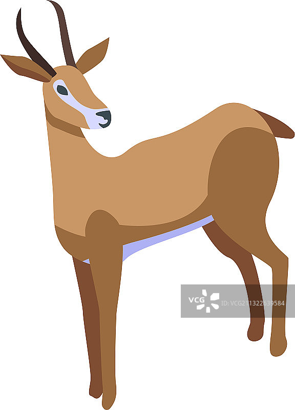 黑斑羚瞪羚2.5D风格图标图片素材