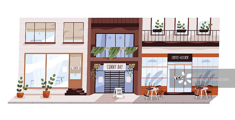 疫情封锁期间破产的小城市咖啡馆图片素材