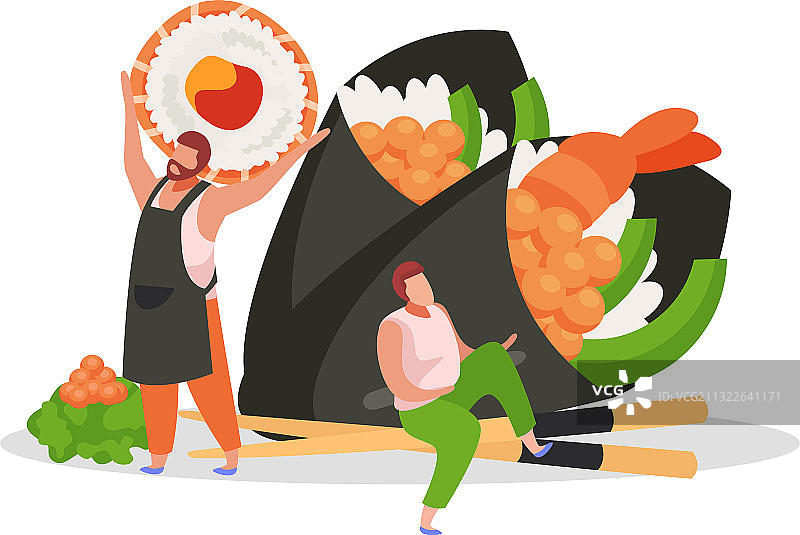 扁平风寿司背景图片素材