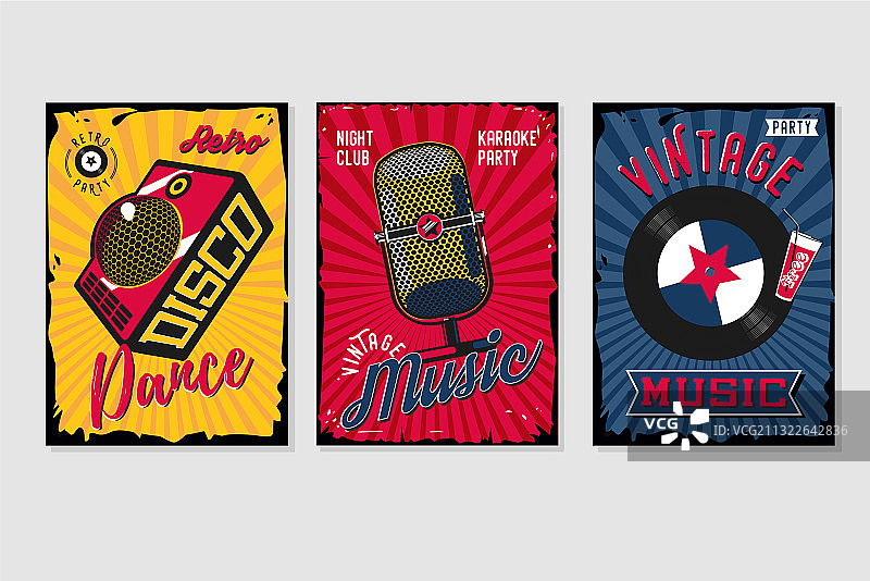 复古音乐海报背景合集图片素材