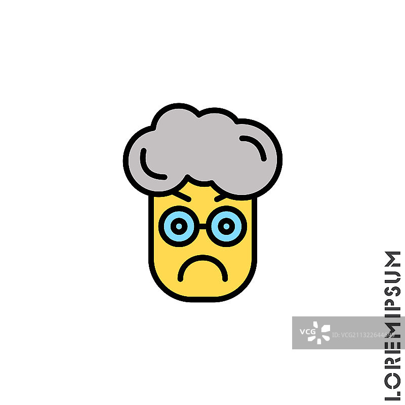 愤怒的黄色图标表情符号图片素材