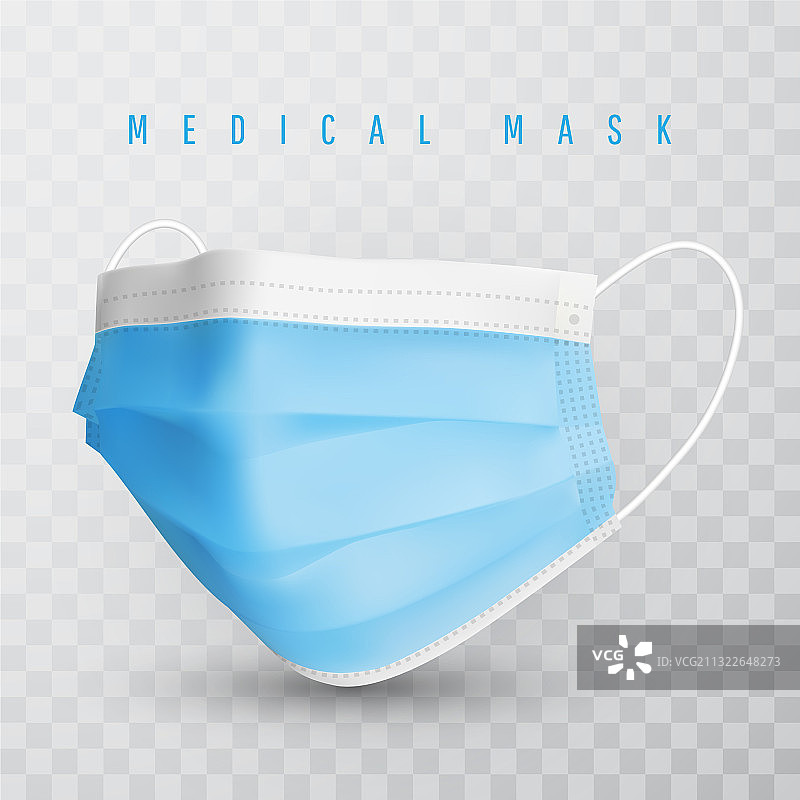 逼真医用口罩3D细节图片素材