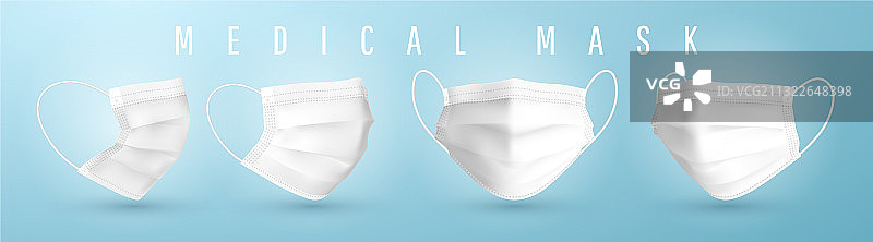 逼真医用口罩3D细节图片素材