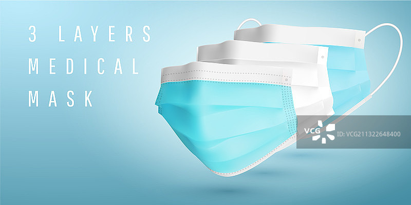三层医用口罩图片素材