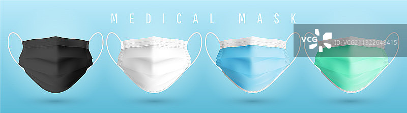 逼真医用口罩3D细节图片素材