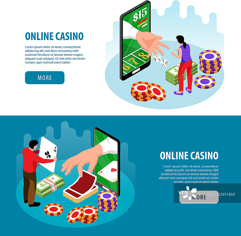 赌场横幅banner套装图片素材