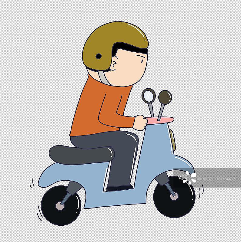 元素：骑电动车快递小哥图片素材