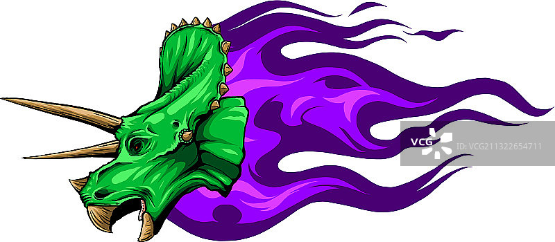 火焰图案三角龙设计图片素材