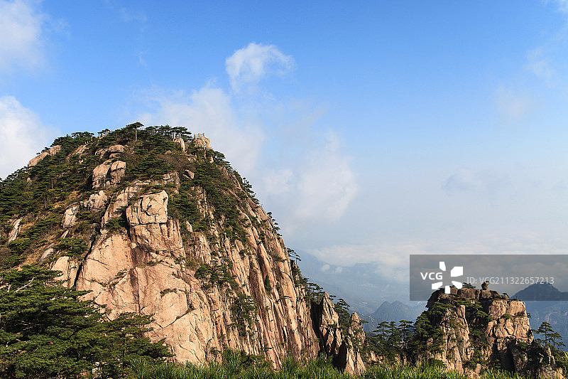 黄山的猴子观海图片素材