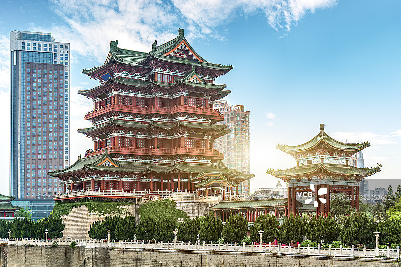 江西南昌滕王阁古建筑特写图片素材