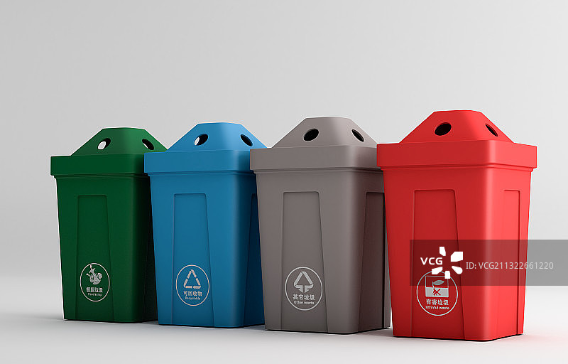 垃圾桶垃圾分类图片素材