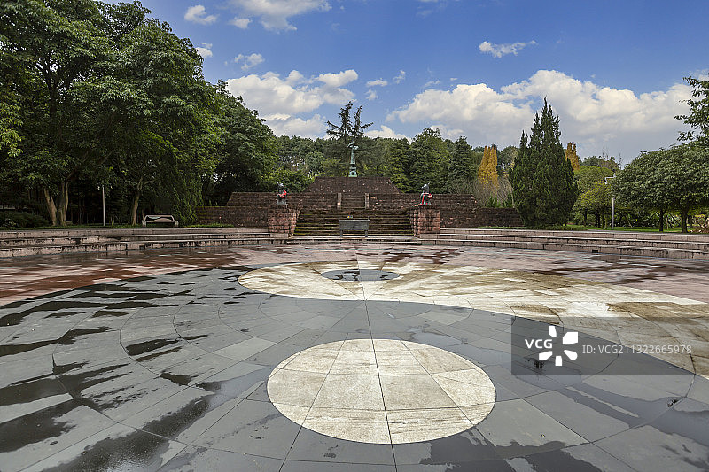 四川广汉三星堆博物馆祭祀台图片素材