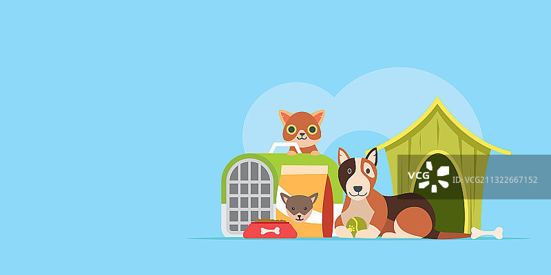 宠物用品合集矢量插画图片素材