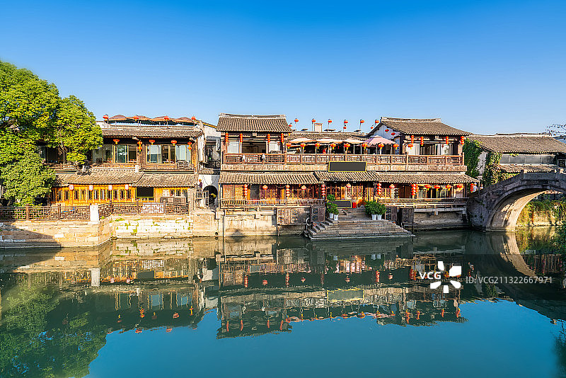 浙江嘉兴西塘古镇风光图片素材