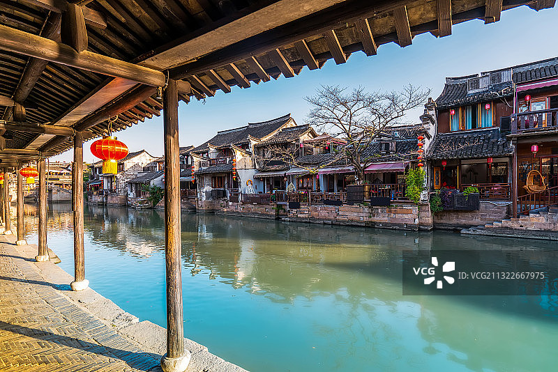 浙江嘉兴西塘古镇风光图片素材