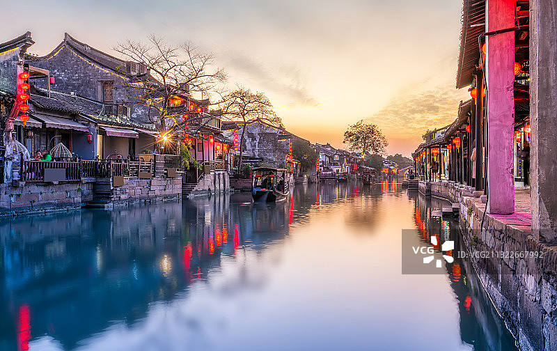 浙江嘉兴西塘古镇风光图片素材
