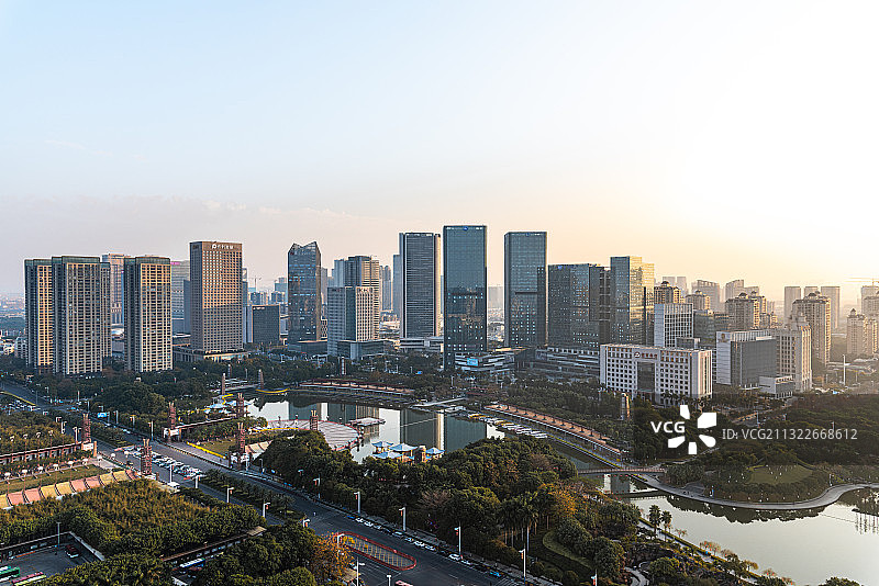 广东佛山南海桂城千灯湖金融高新区CBD，全景图片，城市风光图片素材