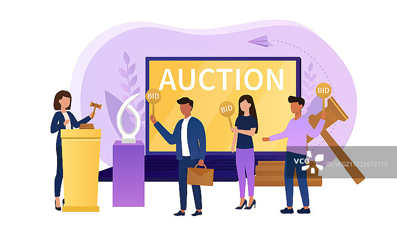 在线拍卖概念图片素材