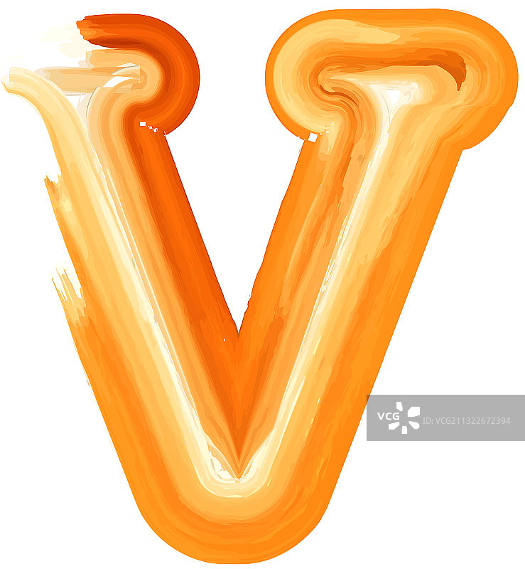 油彩字母V抽象图片素材